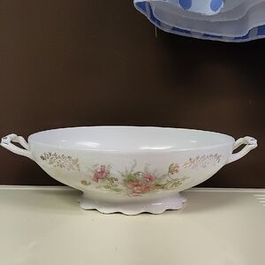 Antique Homer Laughlin "The Angelus" Pattern Oval Vegetable Bowl with Handles